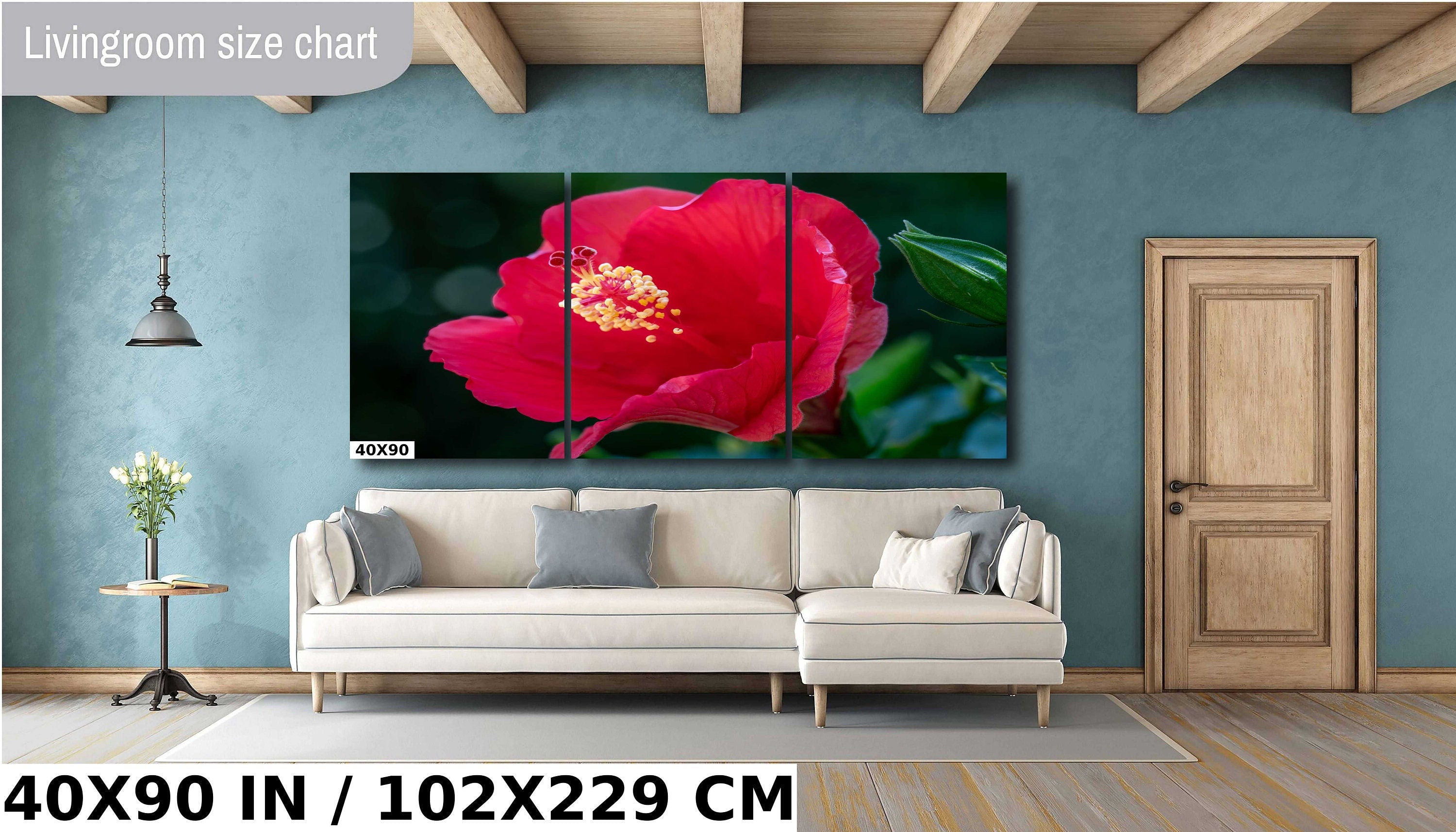 Floral Awakening: Red Hibiscus Flower About to Bloom Wall Art Metal Acrylic Print Flower Photography