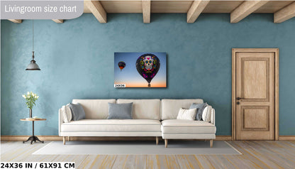 Sugar Skull Hot Air Balloon Fiesta Art Print: Albuquerque New MexicoPrint