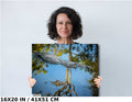 The Eyes Have It: Alligator's Alert Gaze in Serene Waters Wall Art Metal Acrylic Print Reptile Animal Photography