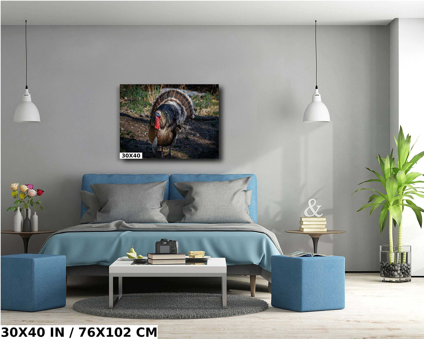 The Dandy Gobbler: Capturing the Splendor of Turkey Plumage Wall Art Metal Canvas Print Bronze Turkey Photography