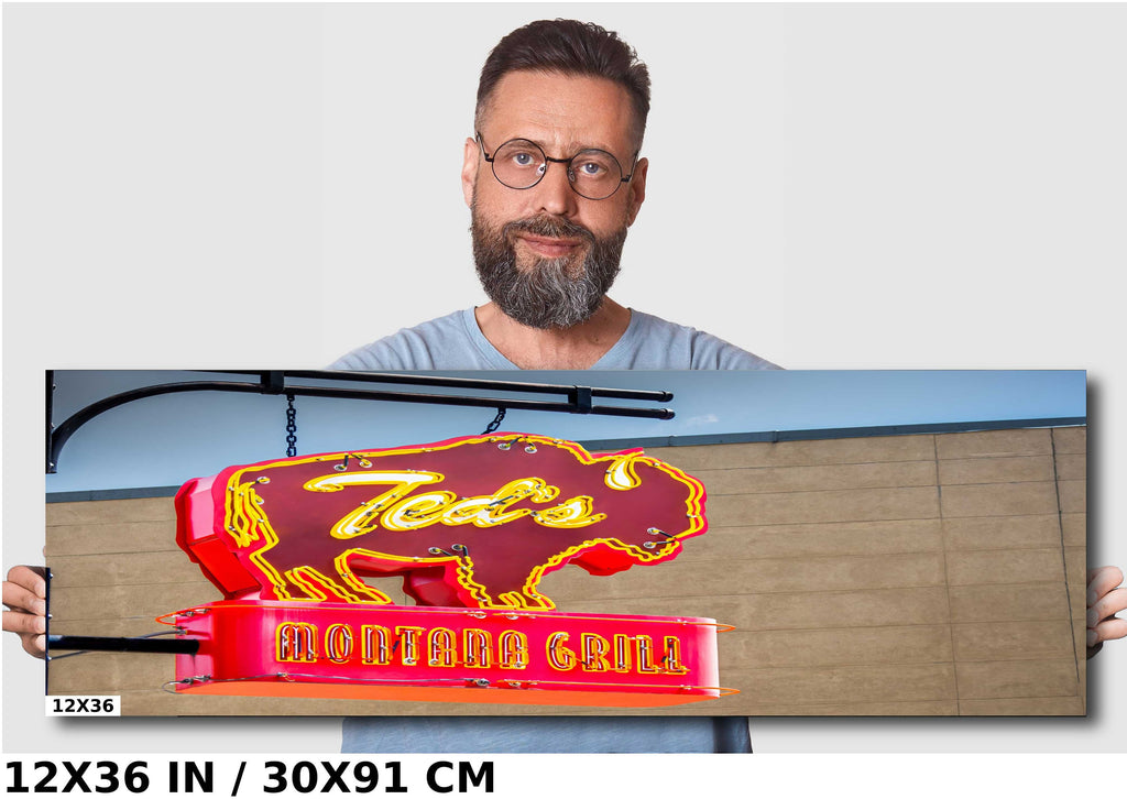 Ted's Montana Grill Sign: Bozeman Neon Wall Art