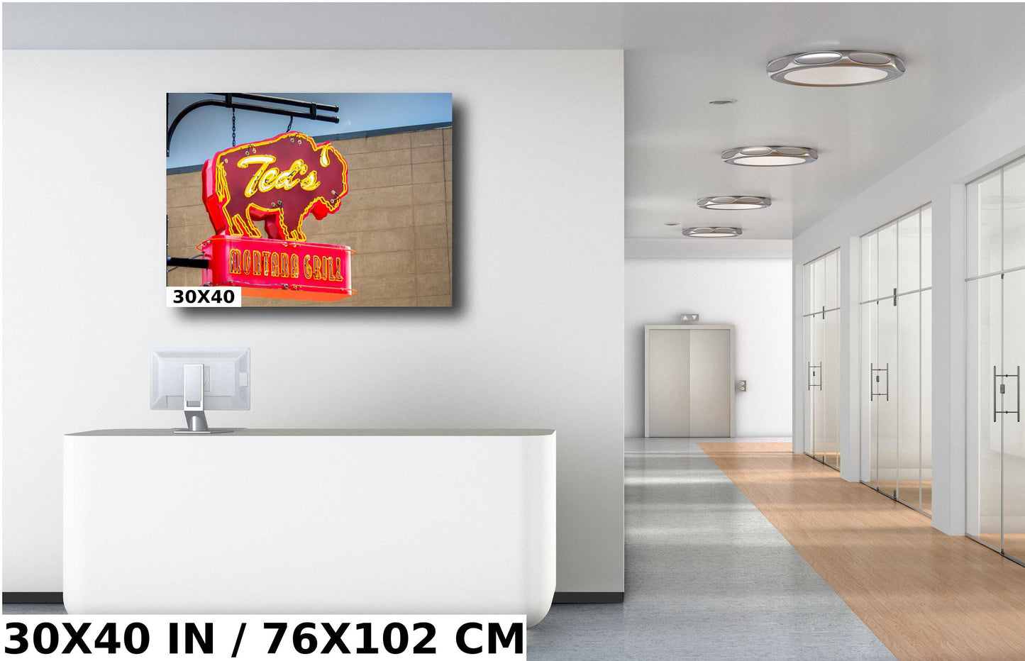 Ted's Montana Grill Sign: Bozeman Neon Wall Art