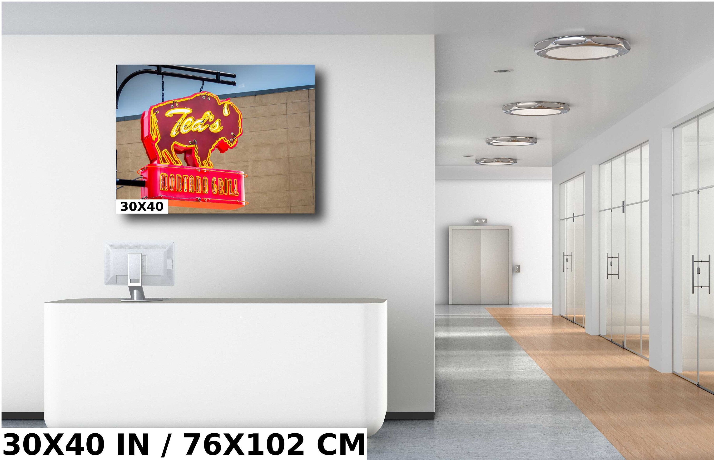 Ted's Montana Grill Sign: Bozeman Neon Wall Art