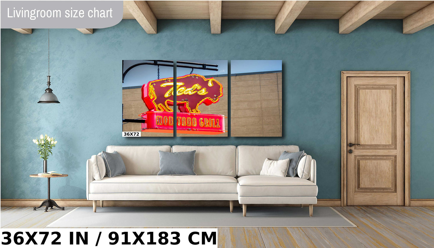 Ted's Montana Grill Sign: Bozeman Neon Wall Art