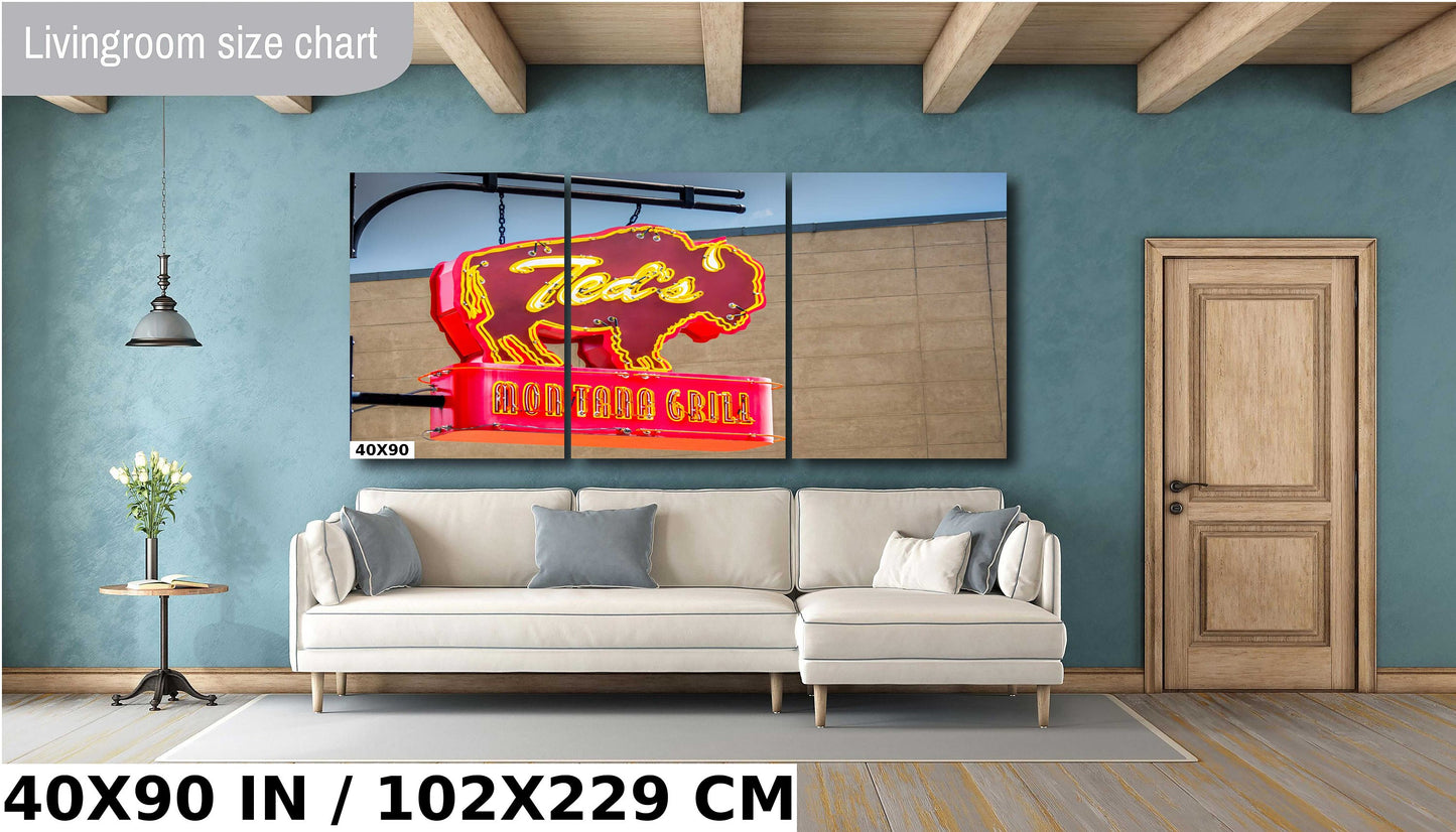 Ted's Montana Grill Sign: Bozeman Neon Wall Art
