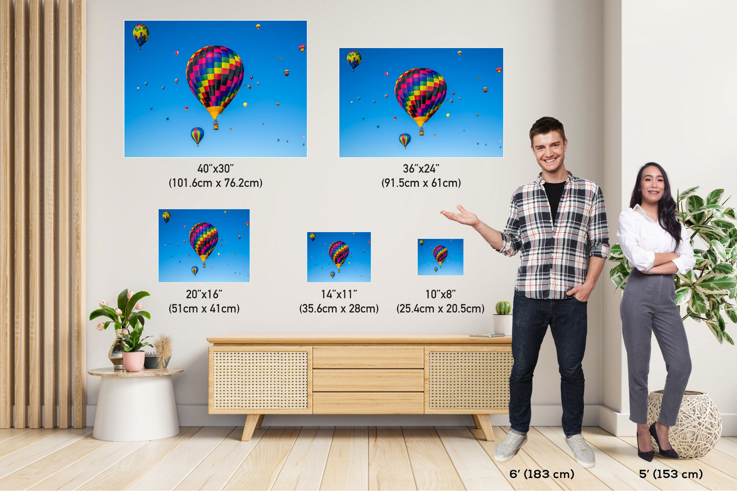 Albuquerque Balloon Fiesta Print: Colorful Hot Air Balloons Wall Art