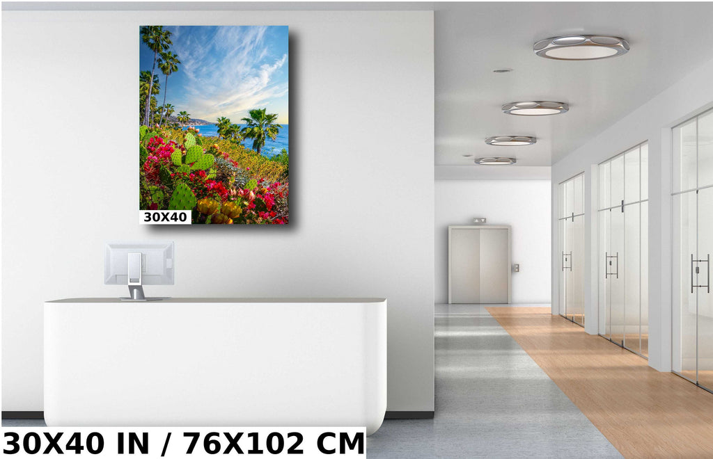Laguna Beach Seascape Print: Barbary Fig Cactus, California Wall Art