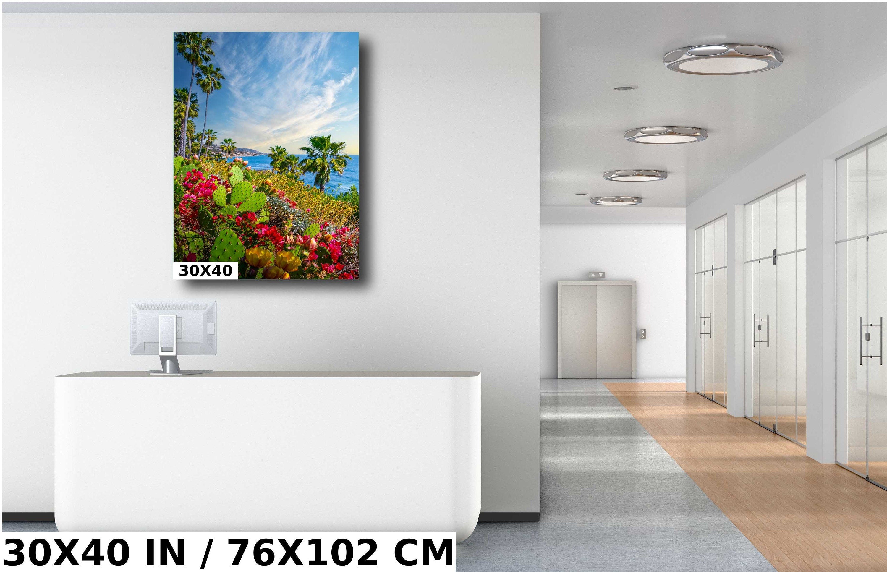Laguna Beach Seascape Print: Barbary Fig Cactus, California Wall Art