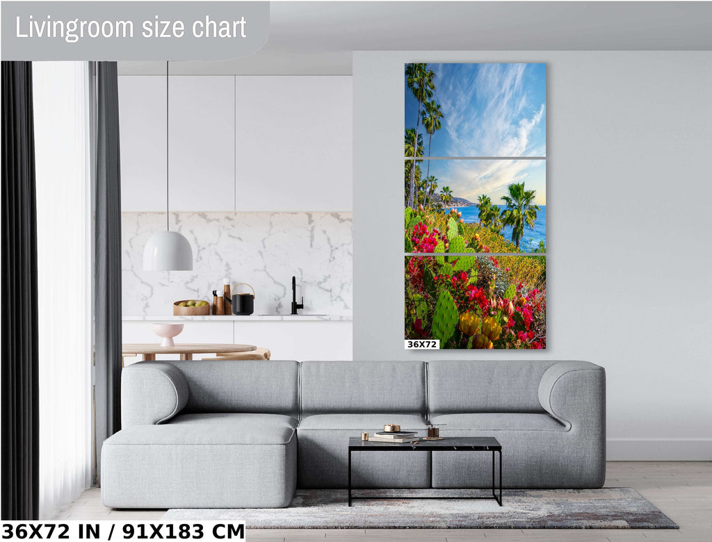 Laguna Beach Seascape Print: Barbary Fig Cactus, California Wall Art