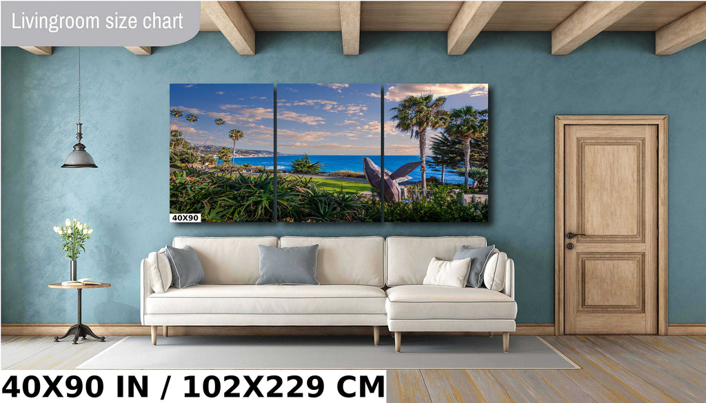 Laguna Beach Whale Statue Seascape - California Wall Art