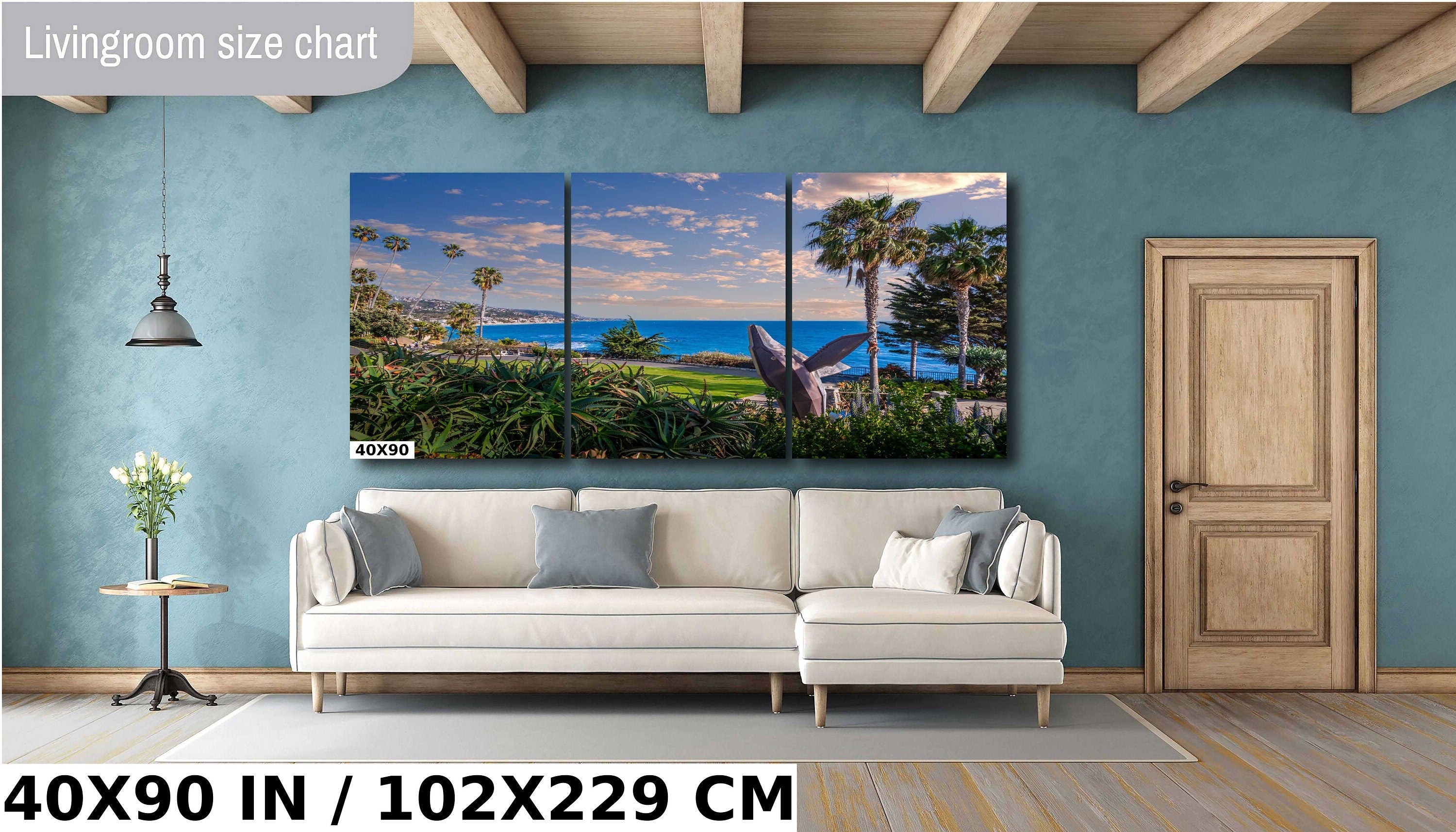Laguna Beach Whale Statue Seascape - California Wall Art