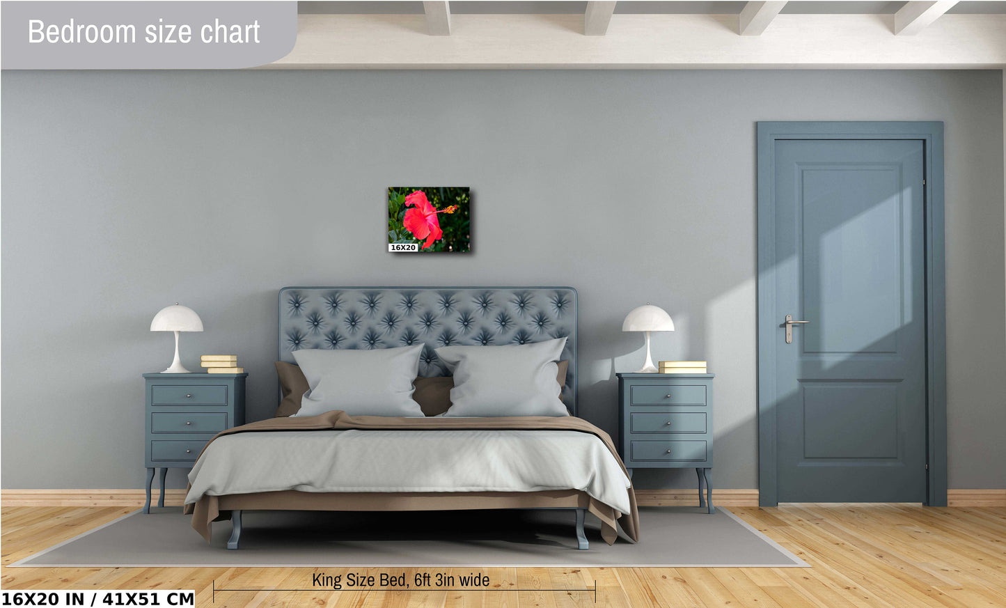 Hibiscus Hues: Radiant Charm of a Blooming Red Hibiscus Wall Art Nature Flower Metal Canvas Print