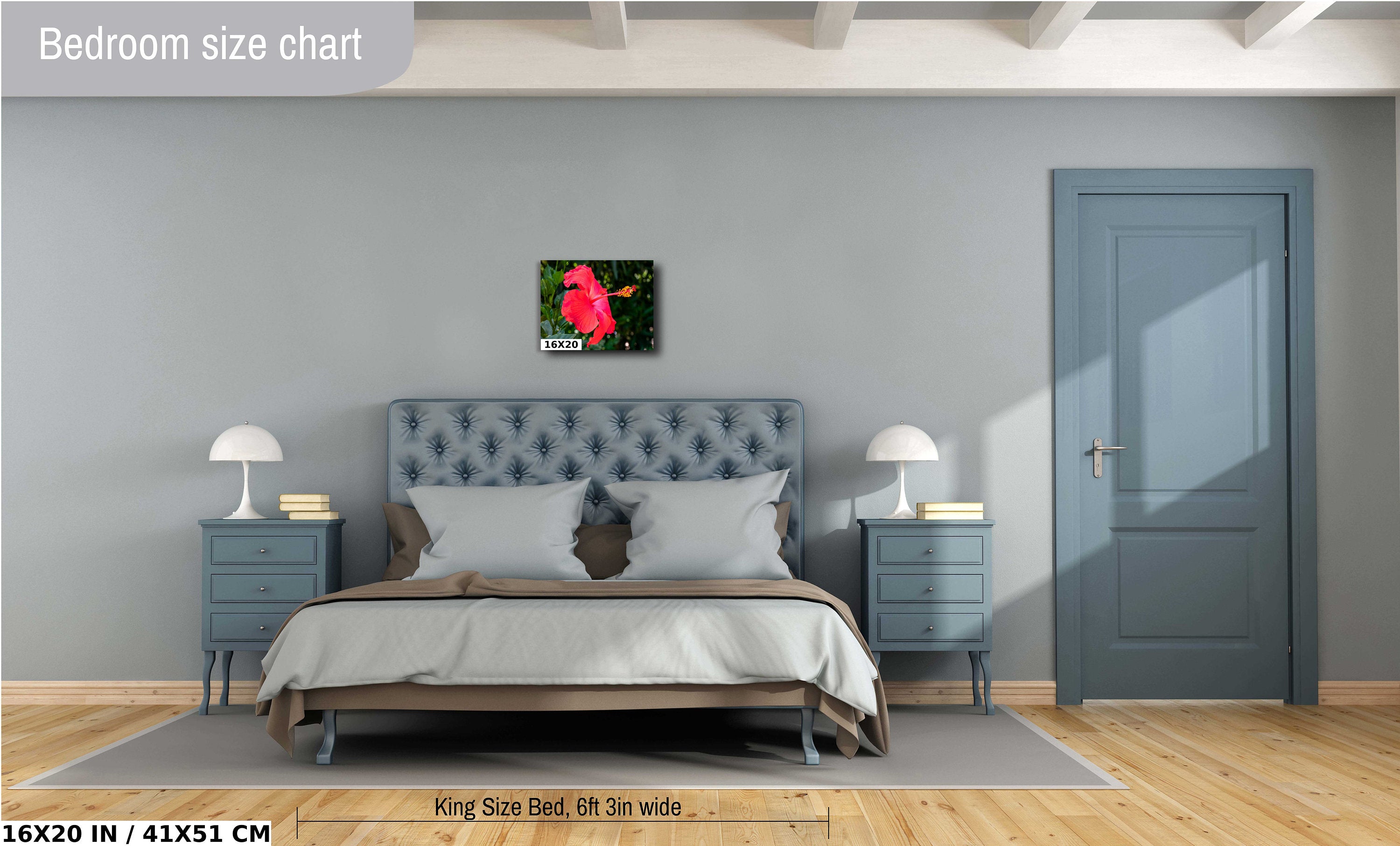Hibiscus Hues: Radiant Charm of a Blooming Red Hibiscus Wall Art Nature Flower Metal Canvas Print