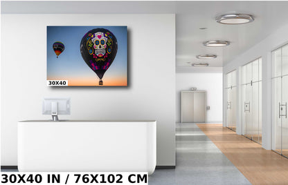Sugar Skull Hot Air Balloon Fiesta Art Print: Albuquerque New MexicoPrint