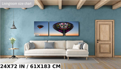 Sugar Skull Hot Air Balloon Fiesta Art Print: Albuquerque New MexicoPrint