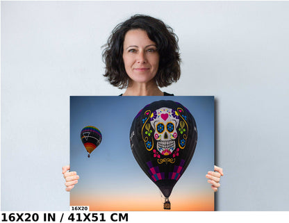 Sugar Skull Hot Air Balloon Fiesta Art Print: Albuquerque New MexicoPrint