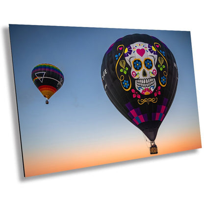 Sugar Skull Hot Air Balloon Fiesta Art Print: Albuquerque New MexicoPrint