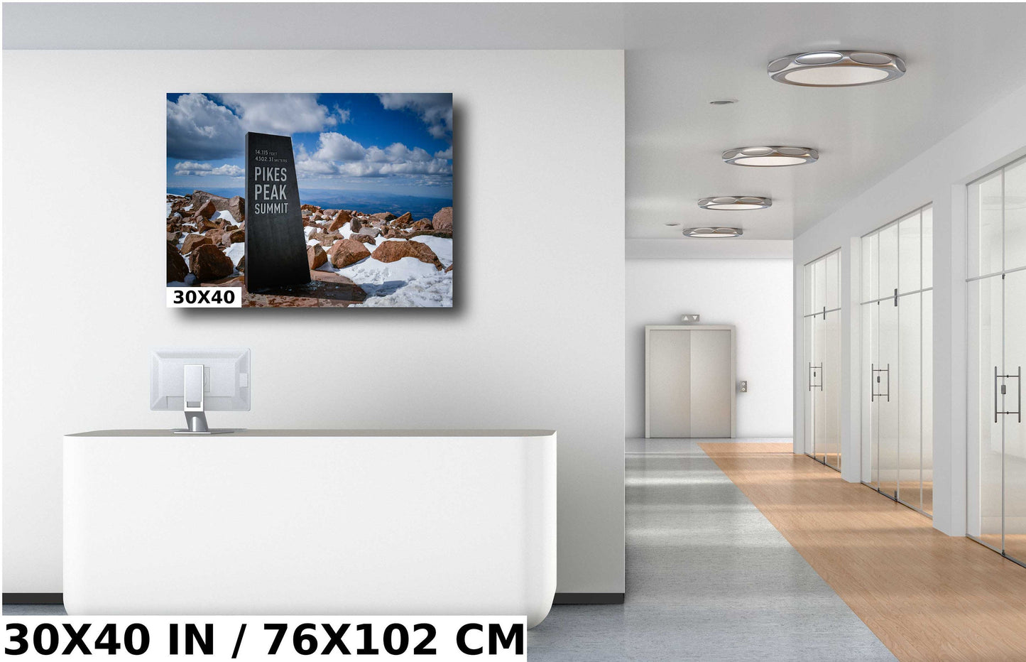 Summit Achievement: Reaching the Pikes Peak Summit Sign Metal Aluminum Print Wall Art Colorado Landscape