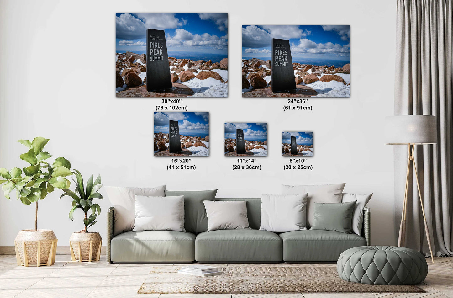 Summit Achievement: Reaching the Pikes Peak Summit Sign Metal Aluminum Print Wall Art Colorado Landscape