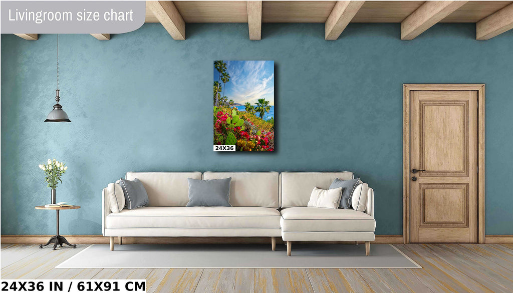 Laguna Beach Seascape Print: Barbary Fig Cactus, California Wall Art