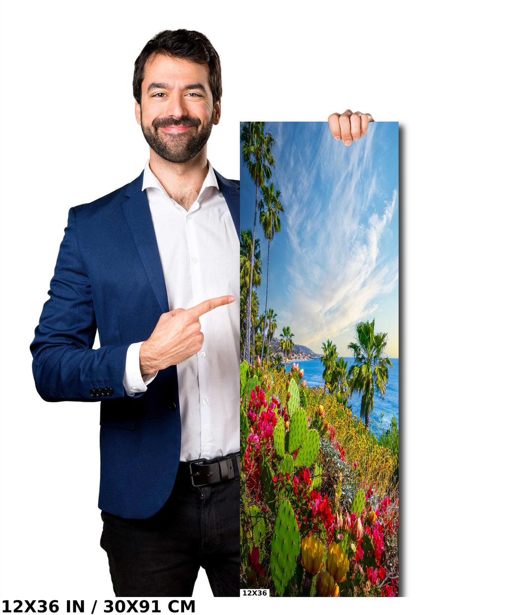 Laguna Beach Seascape Print: Barbary Fig Cactus, California Wall Art