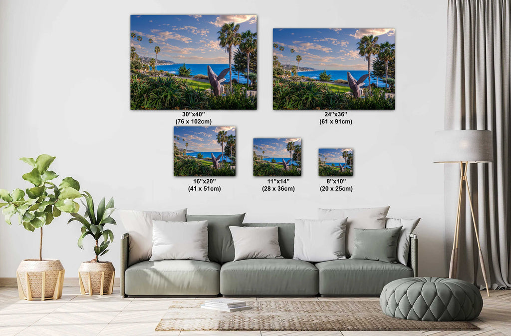 Laguna Beach Whale Statue Seascape - California Wall Art