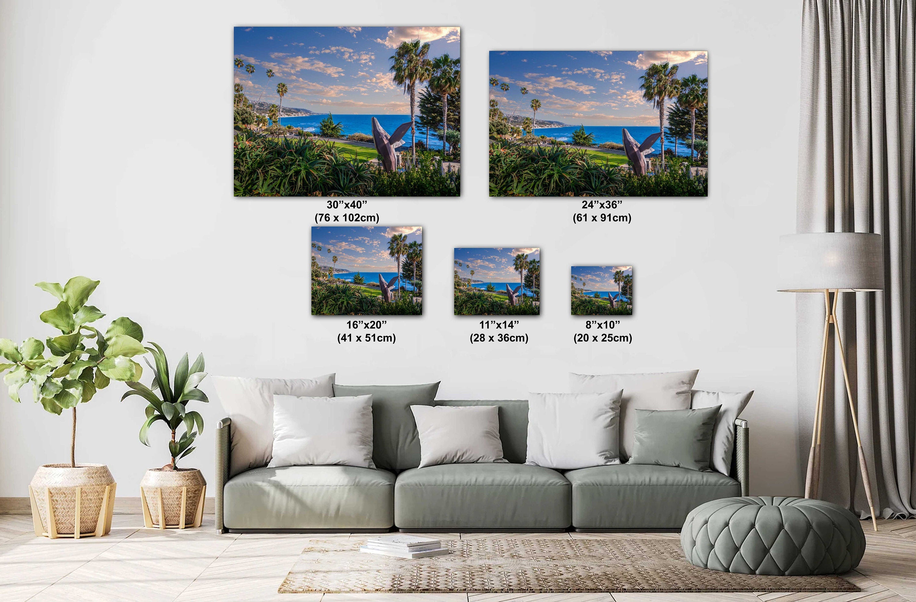 Laguna Beach Whale Statue Seascape - California Wall Art