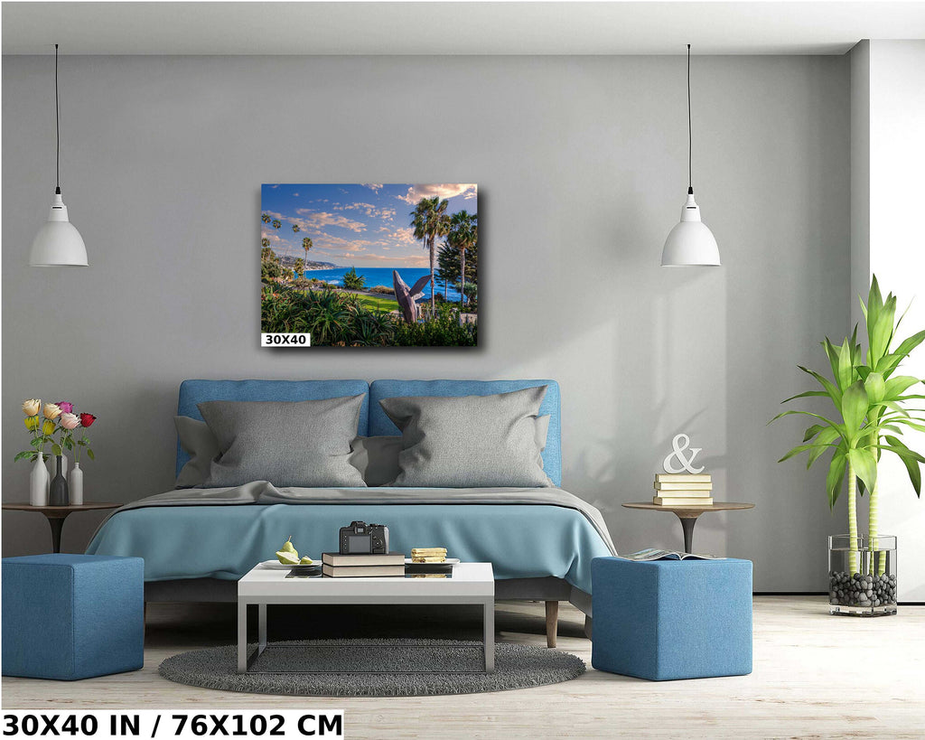 Laguna Beach Whale Statue Seascape - California Wall Art