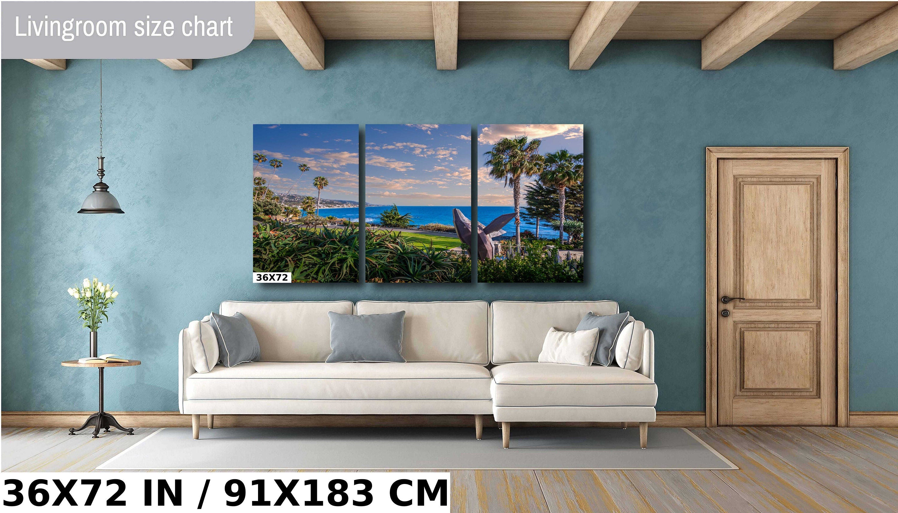 Laguna Beach Whale Statue Seascape - California Wall Art