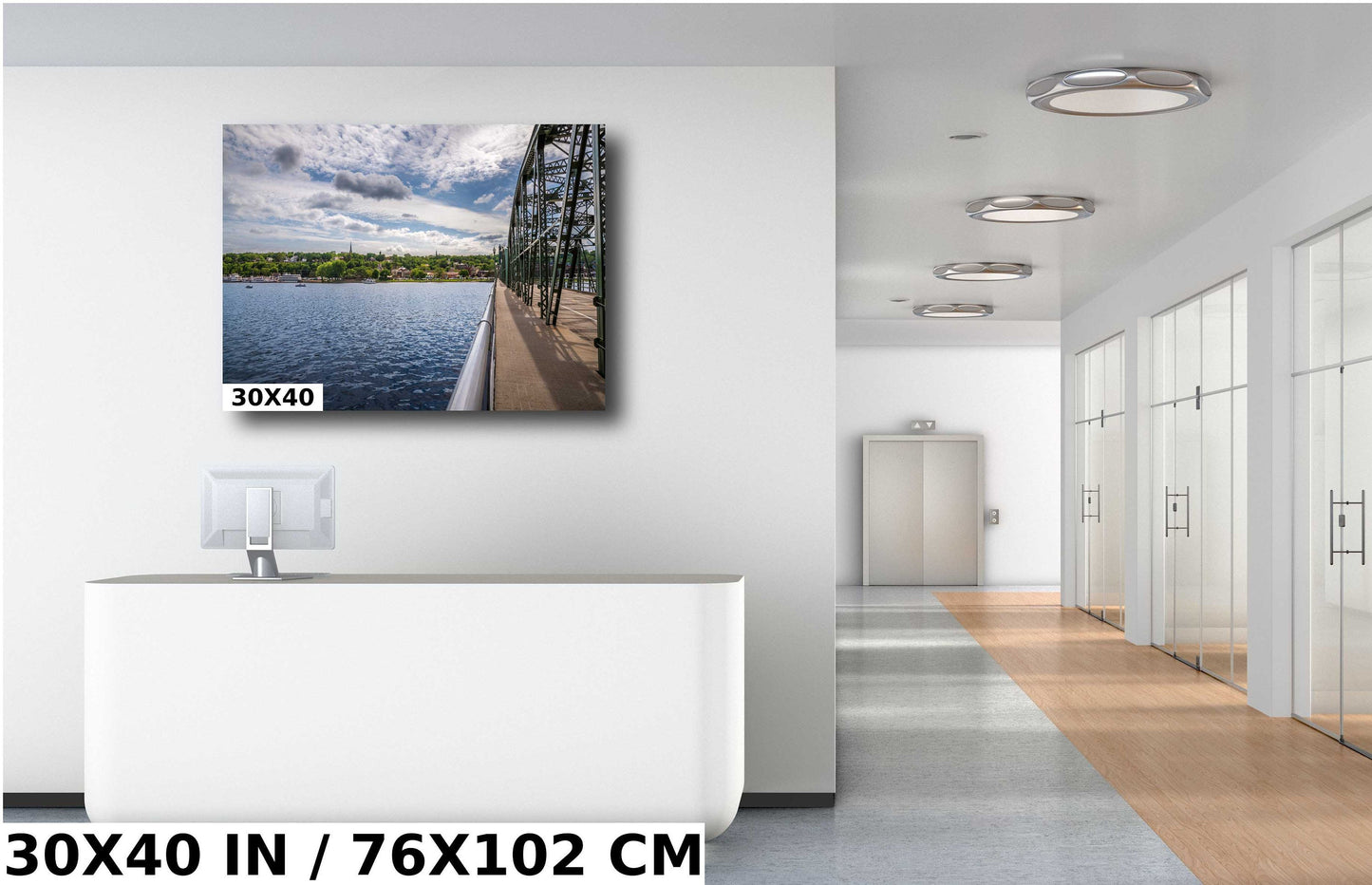 Looking Across the St. Croix River at Wisconsin: Stillwater Minnesota Historic Lift Bridge St. Croix Valley View Metal Canvas Print