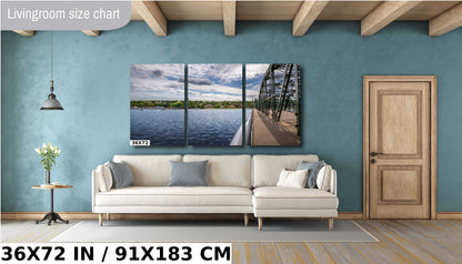 Looking Across the St. Croix River at Wisconsin: Stillwater Minnesota Historic Lift Bridge St. Croix Valley View Metal Canvas Print