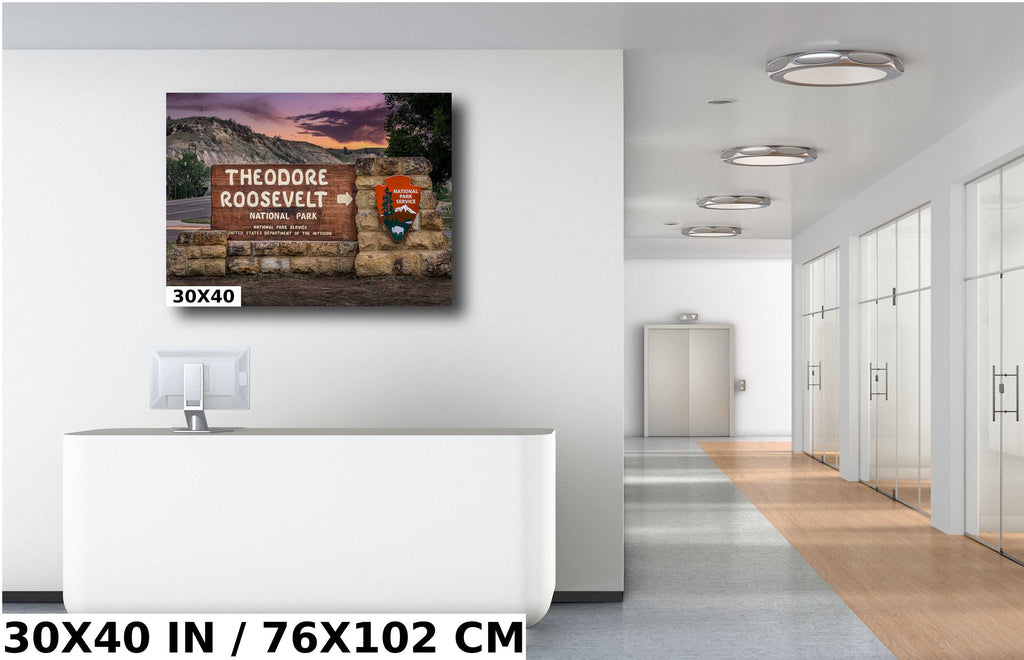 Welcome to Theodore Roosevelt National Park North Dakota Signage Photography Wall Art