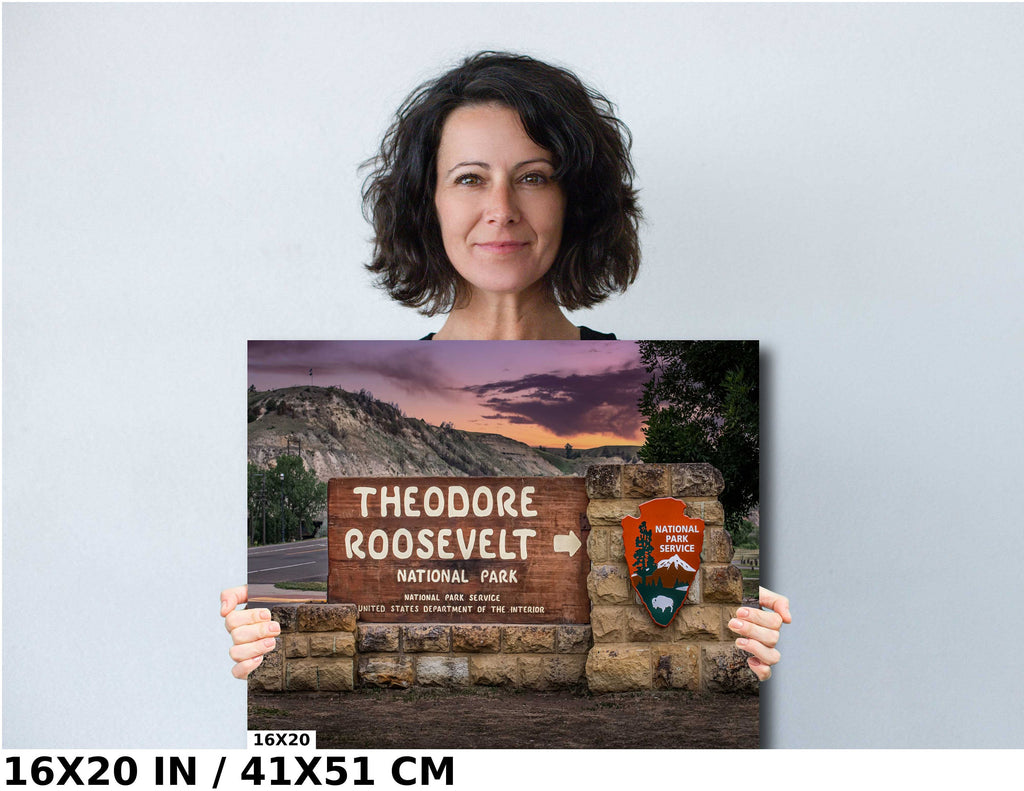 Welcome to Theodore Roosevelt National Park North Dakota Signage Photography Wall Art