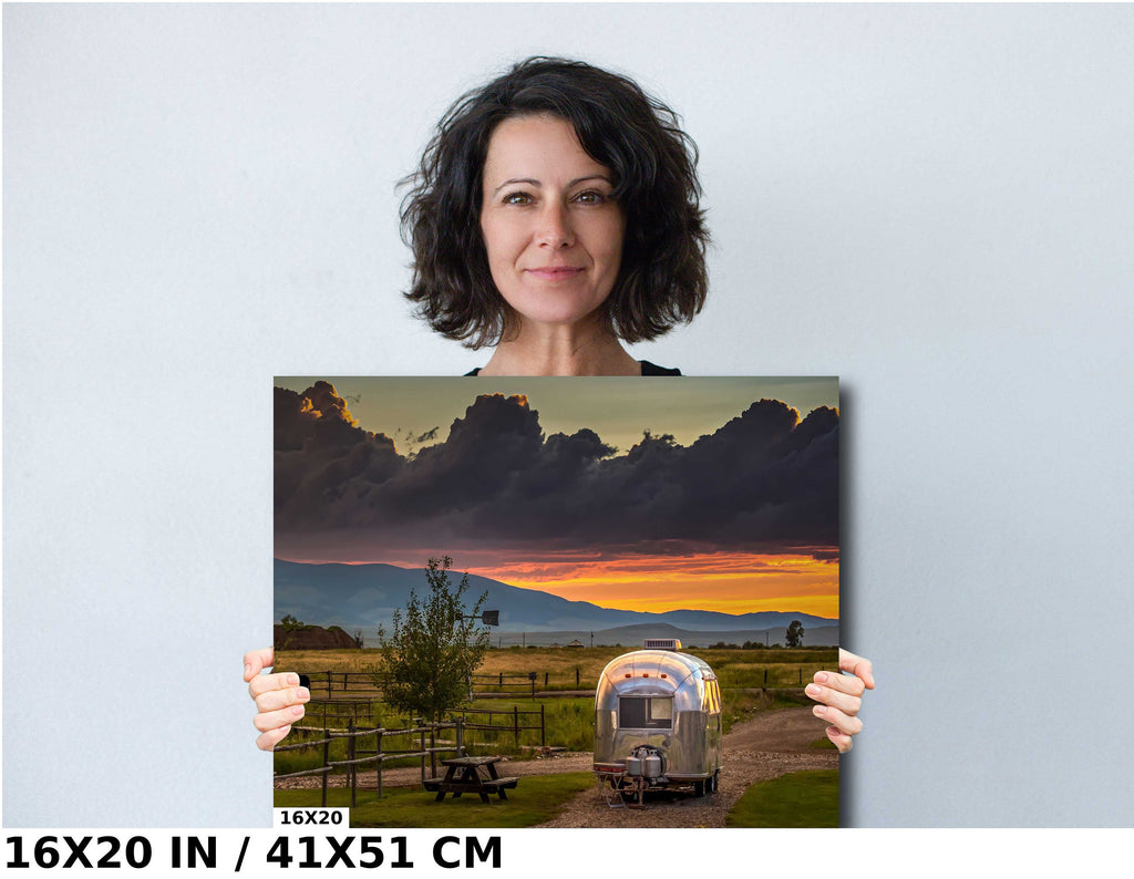 Montana Sunset RV Camper Print: White Sulphur Springs Wall Art