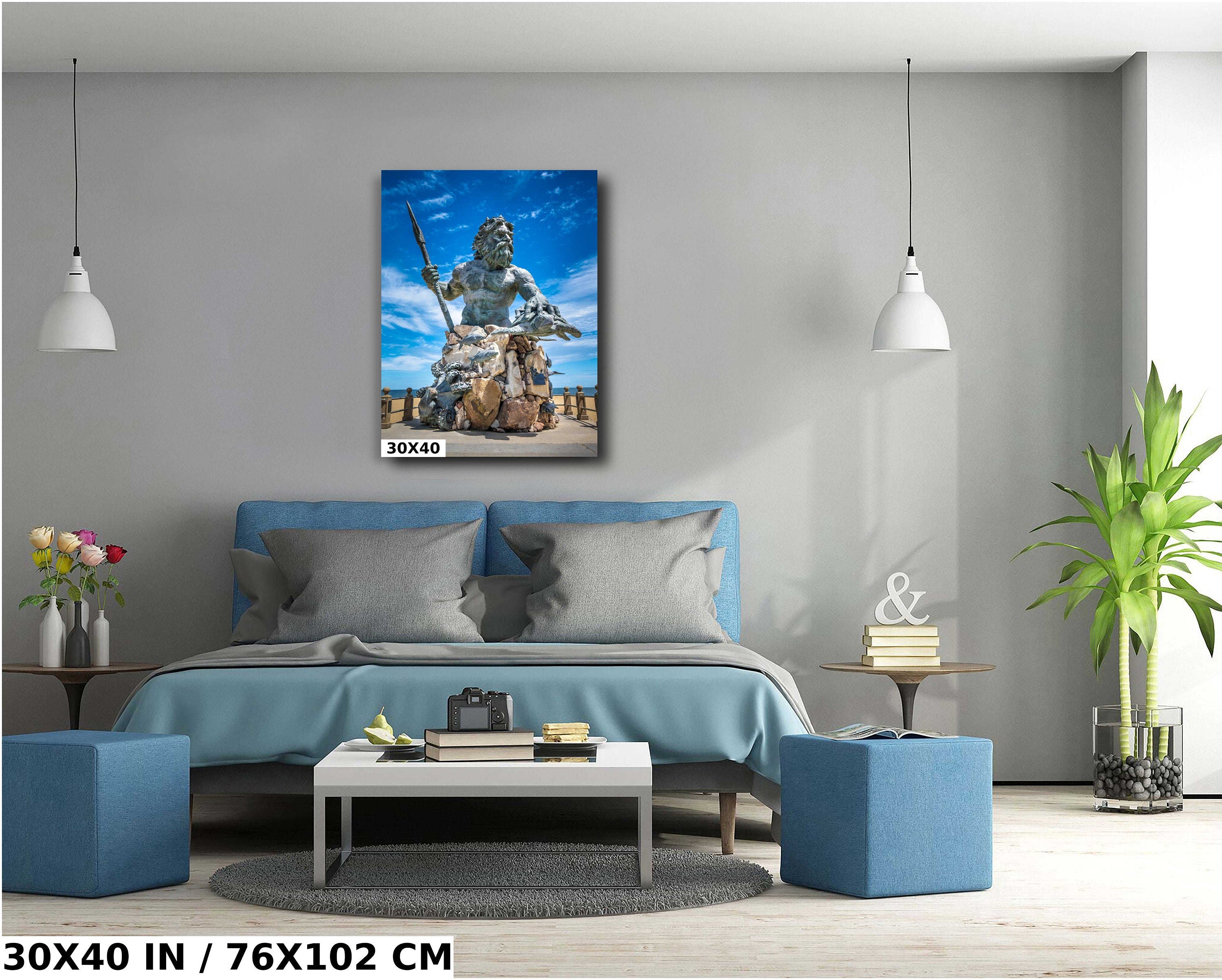 King Neptune Statue Print: Virginia Beach Maritime Wall Art