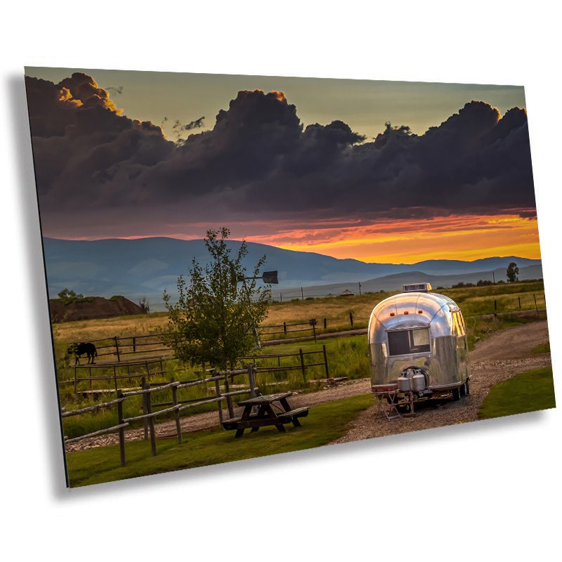 Montana Sunset RV Camper Print: White Sulphur Springs Wall Art