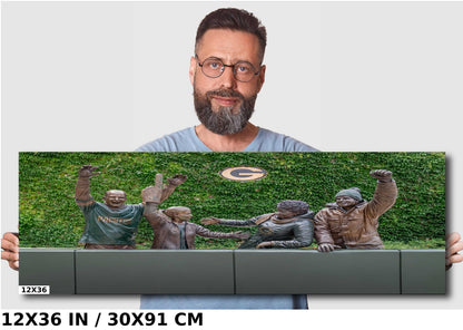 Green Bay’s Heart: Statue of Devoted Packers Fans Lambeau Field Metal Acrylic Print Wall Art Green Bay Wisconsin