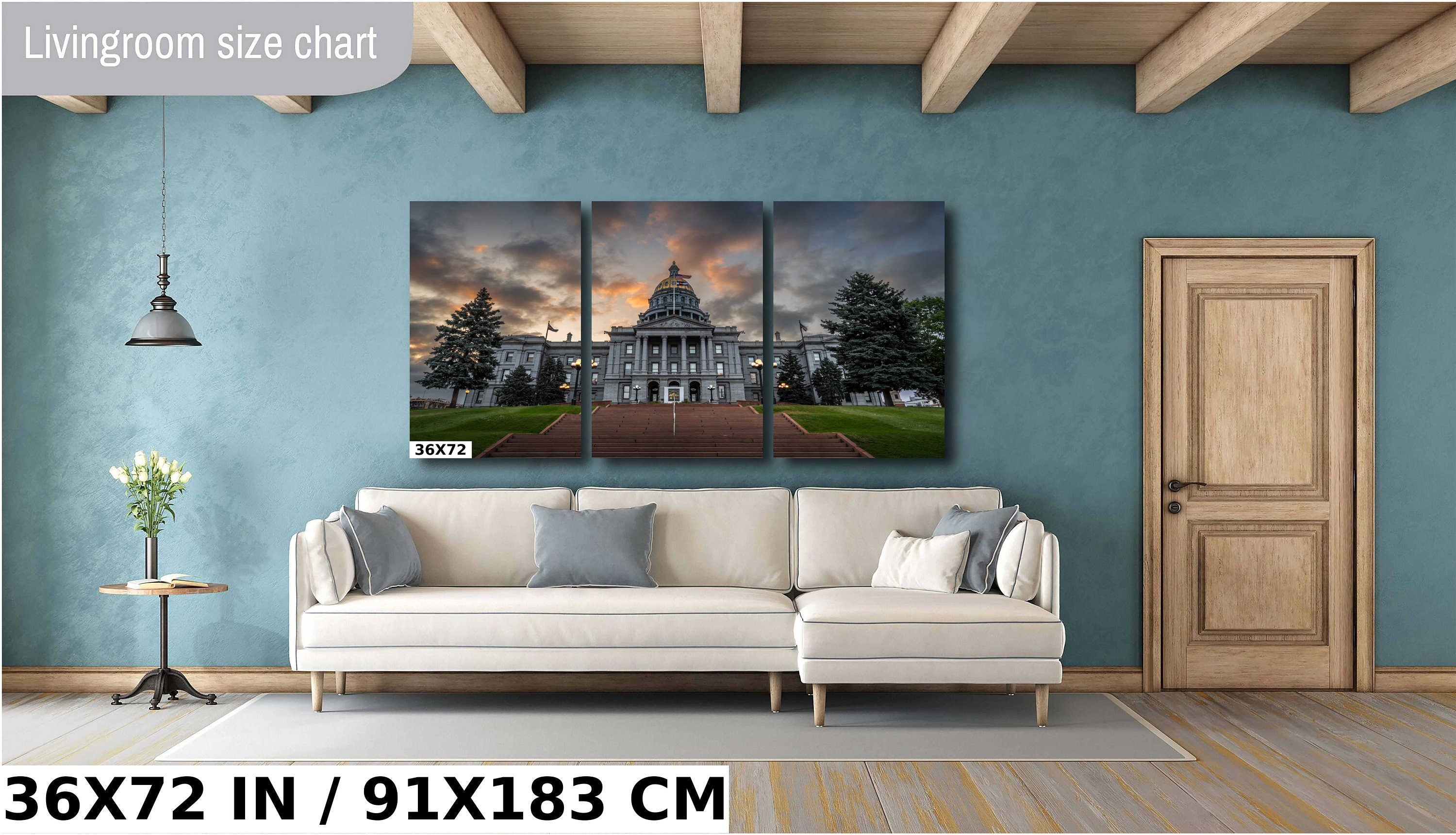 Denver Colorado State Capitol Print: Gloomy Sky Architecture Wall Art