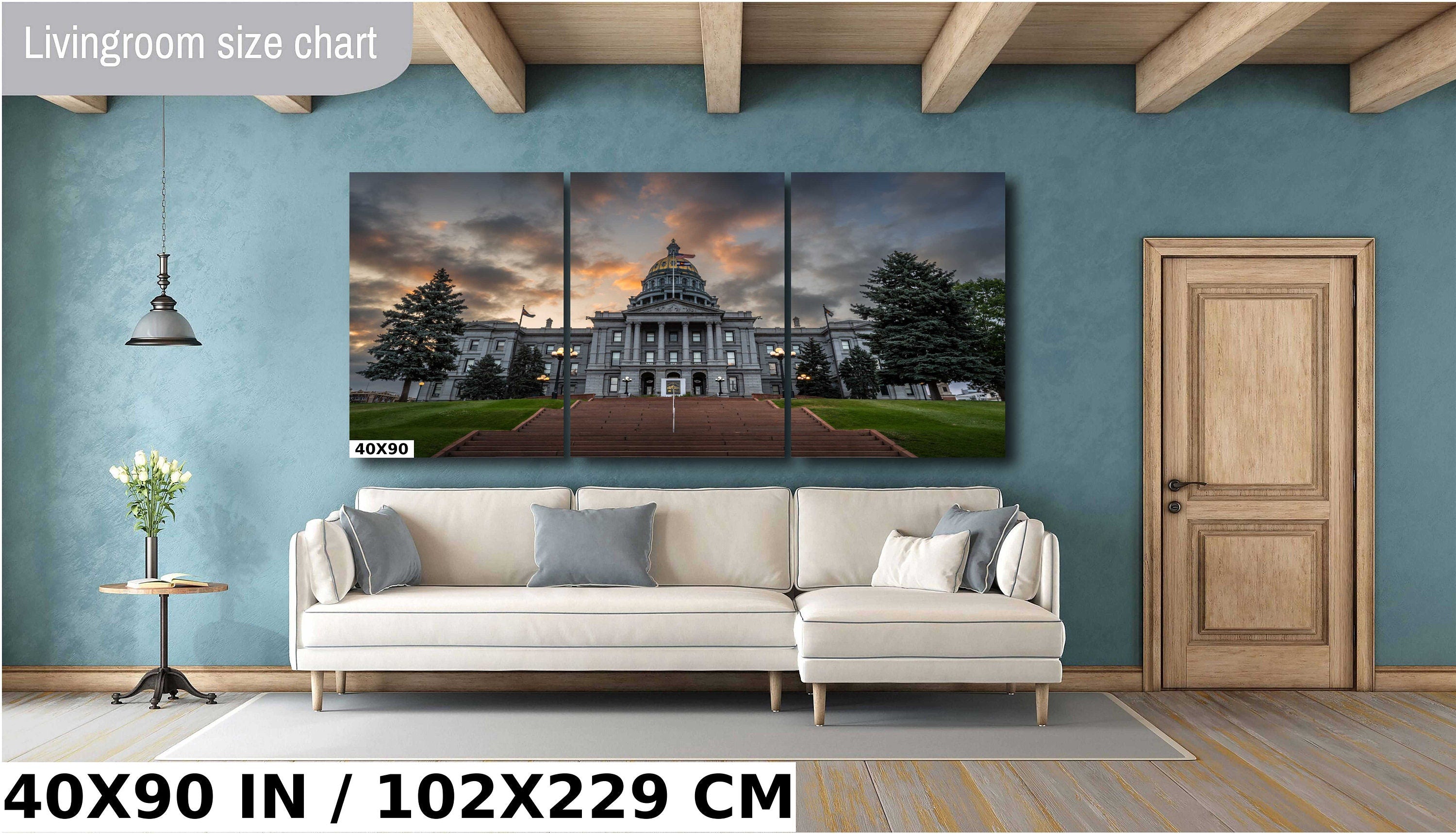 Denver Colorado State Capitol Print: Gloomy Sky Architecture Wall Art