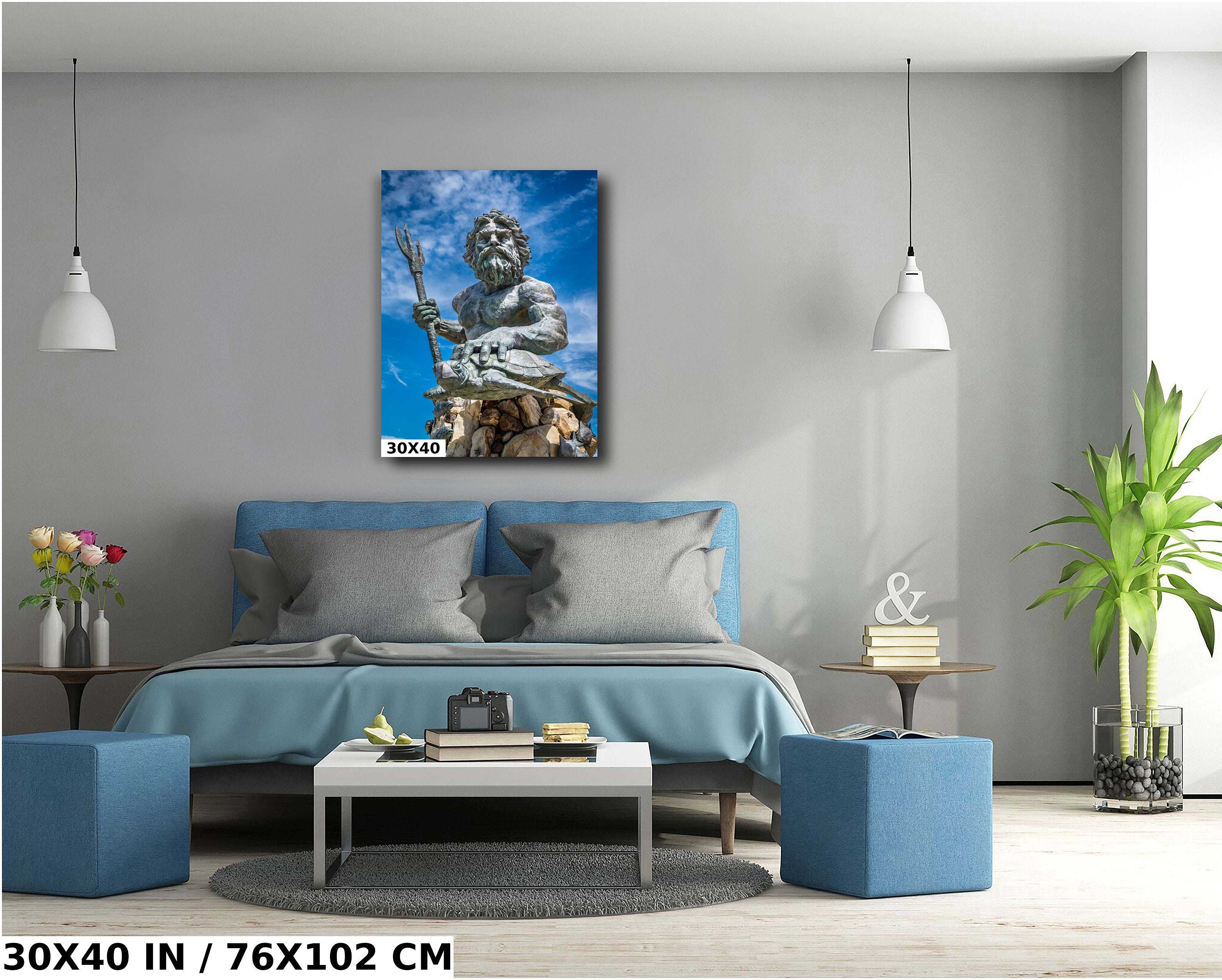 King Neptune Statue Print: Virginia Beach Maritime Wall Art