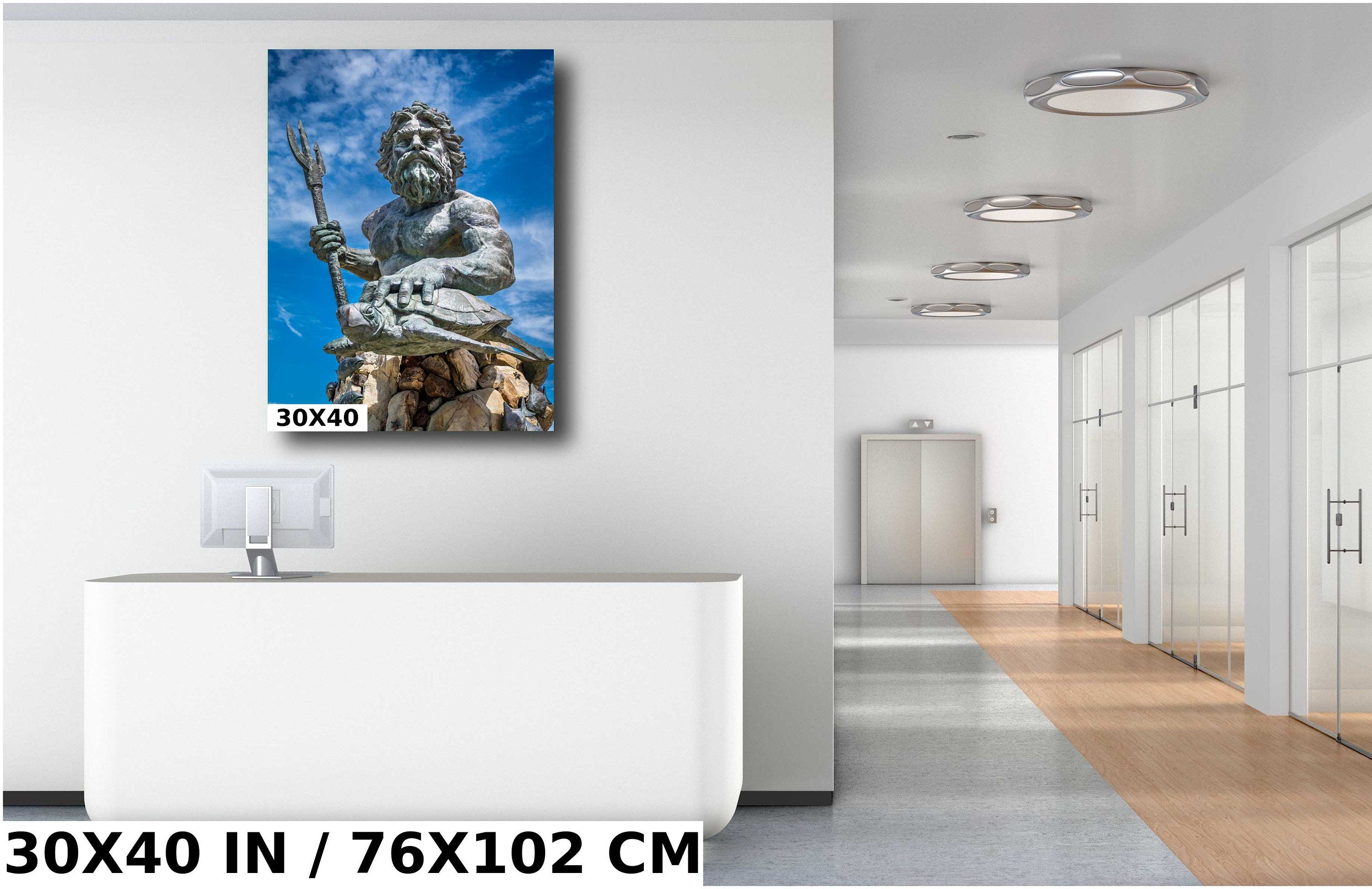 King Neptune Statue Print: Virginia Beach Maritime Wall Art