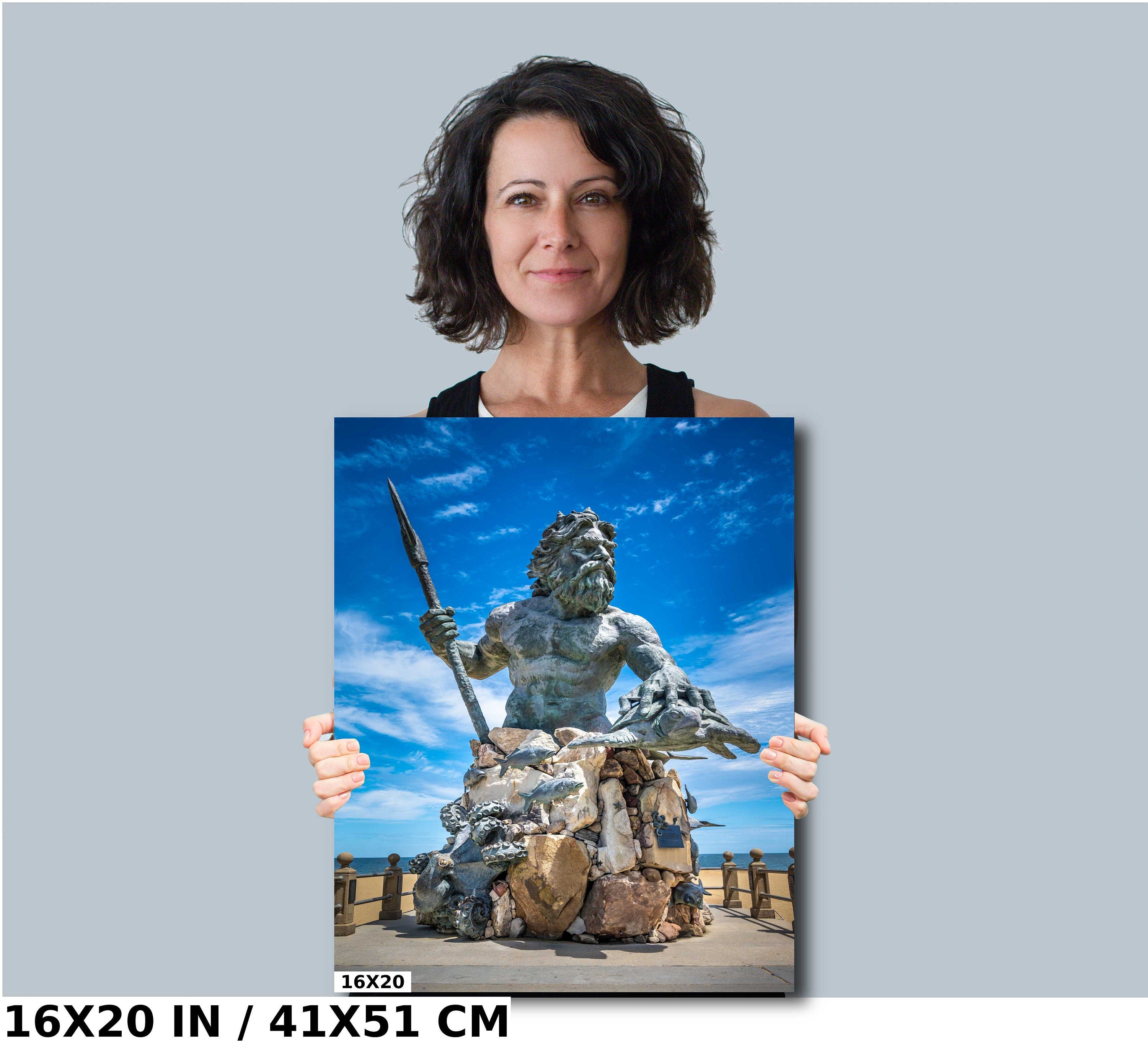 King Neptune Statue Print: Virginia Beach Maritime Wall Art