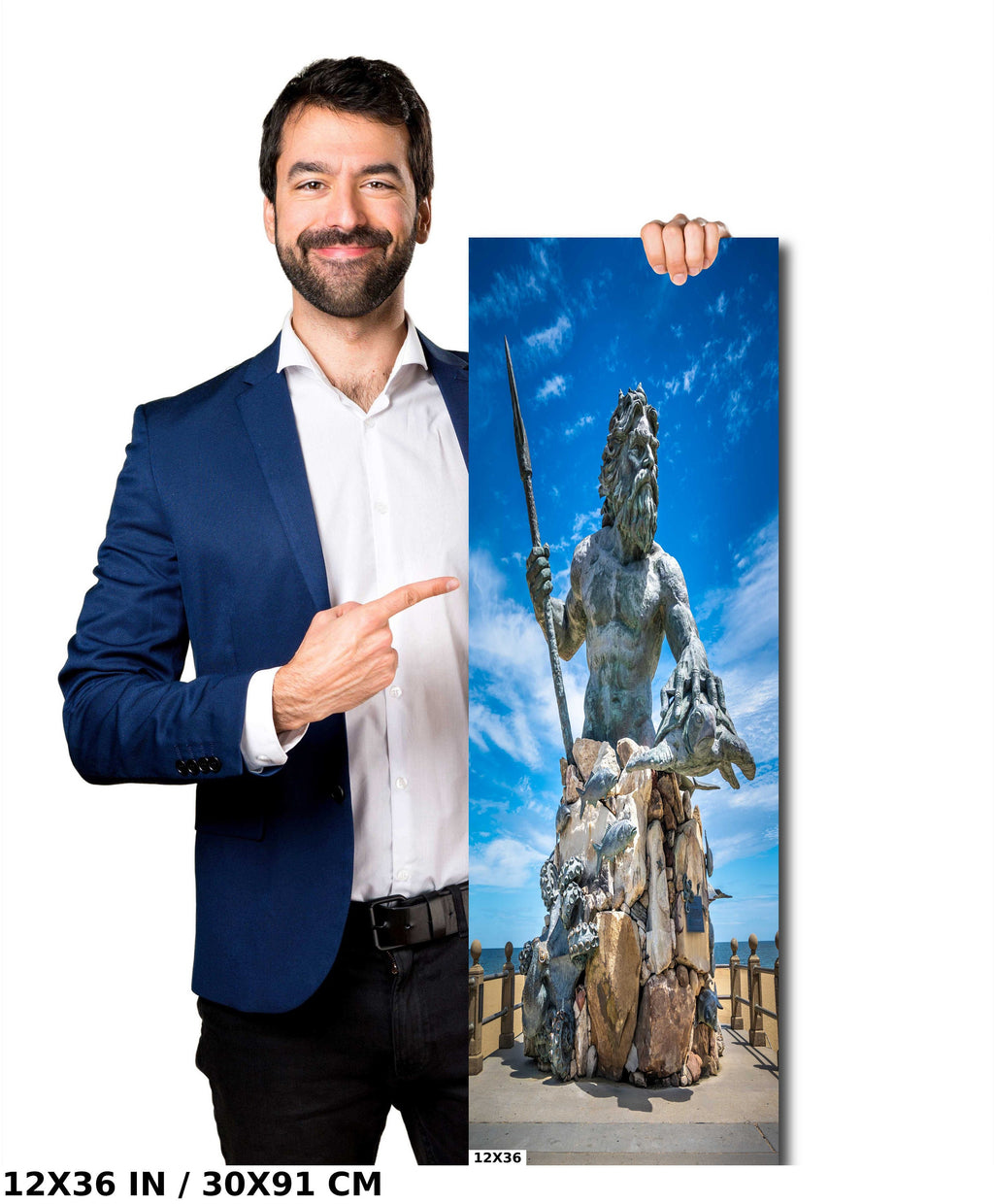 King Neptune Statue Print: Virginia Beach Maritime Wall Art