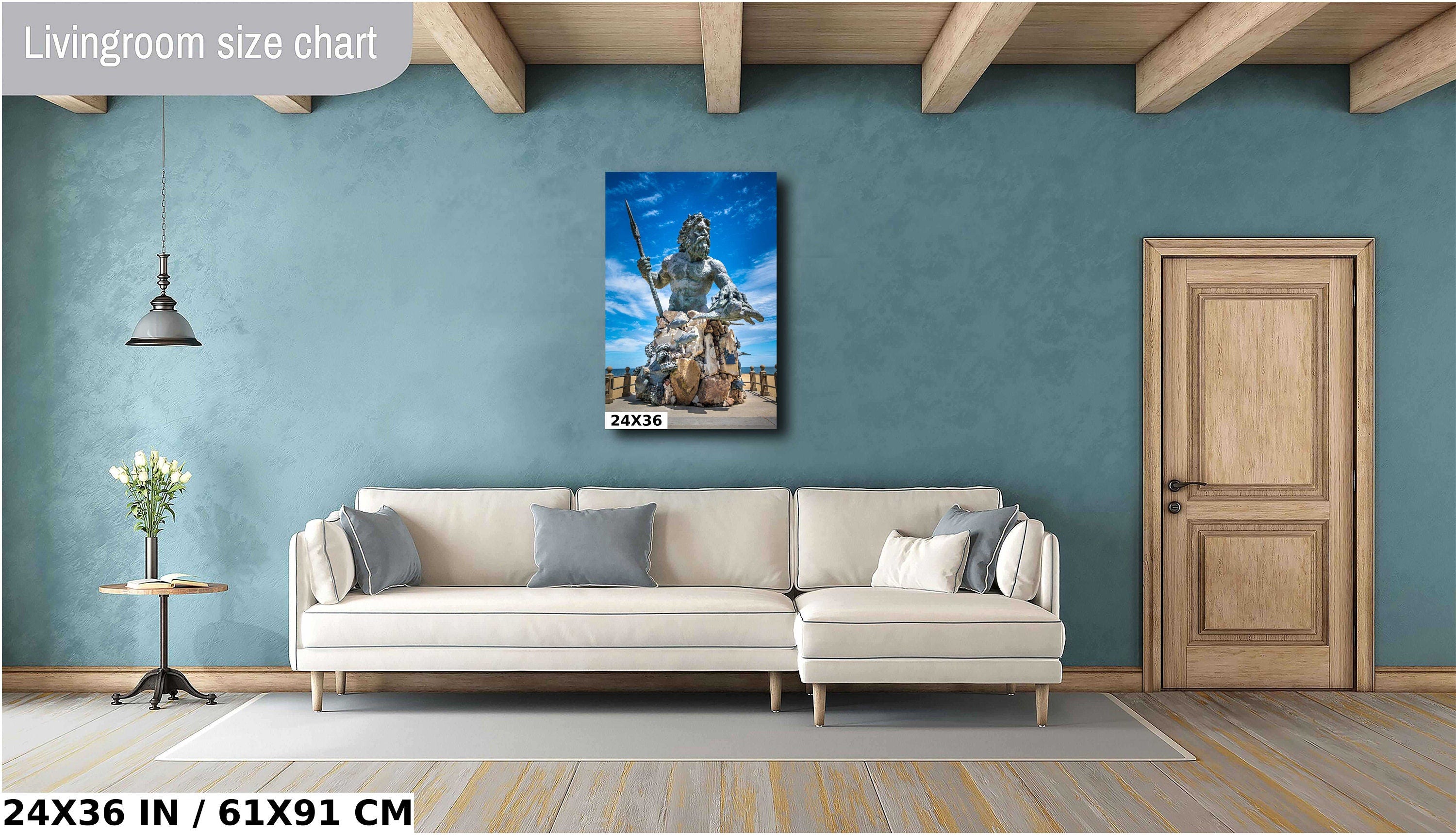 King Neptune Statue Print: Virginia Beach Maritime Wall Art