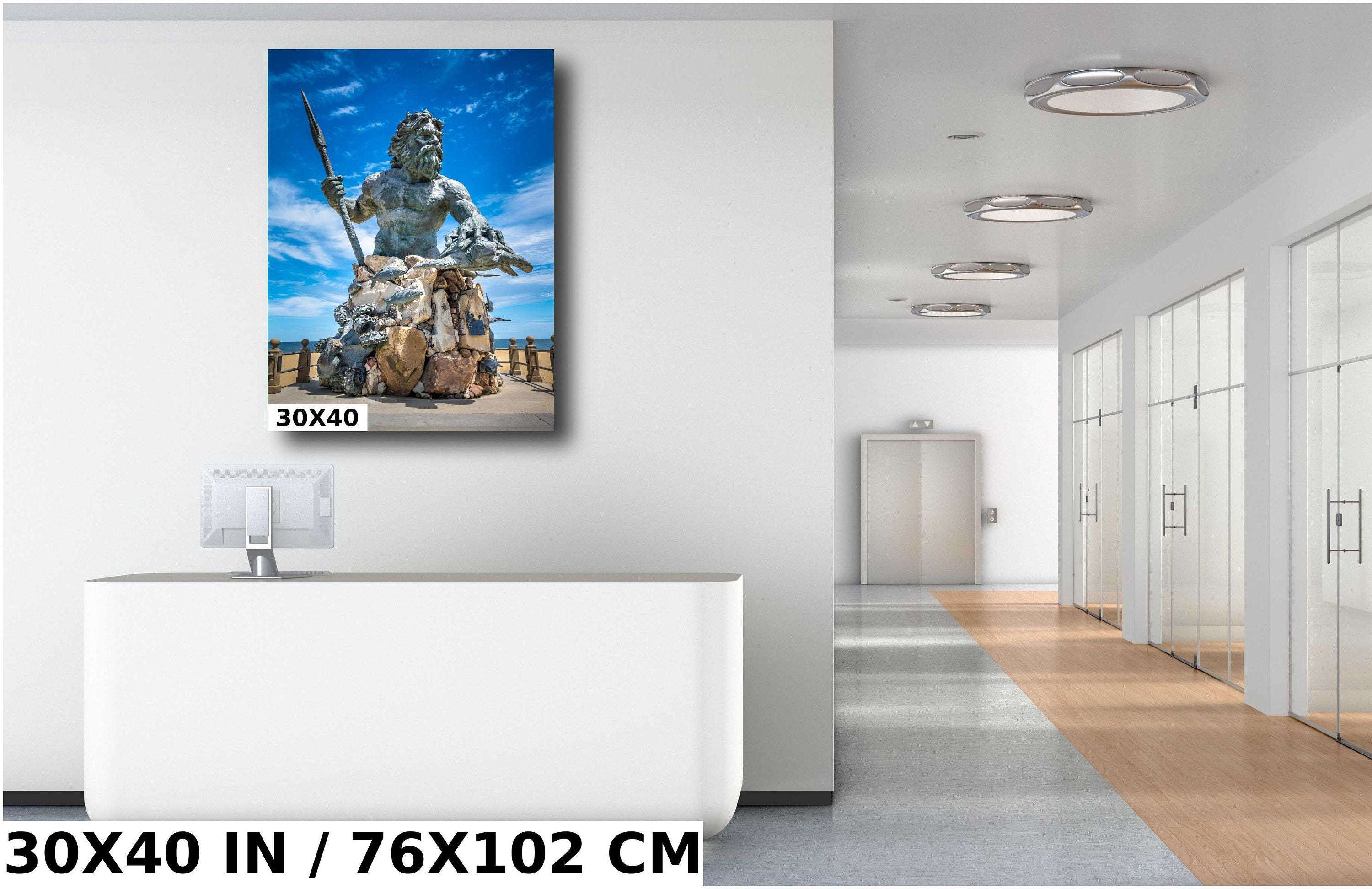 King Neptune Statue Print: Virginia Beach Maritime Wall Art