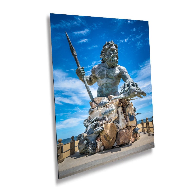 King Neptune Statue Print: Virginia Beach Maritime Wall Art