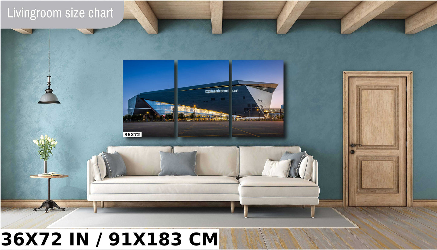 U.S. Bank Stadium Wall Art – Minneapolis Stadium Print | Modern Sports Decor