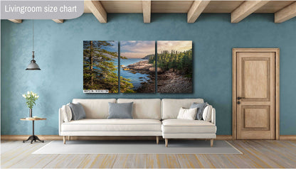 Acadia National Park Wall Art - Green Trees Framing Monument Cove Lake Landscape Photography