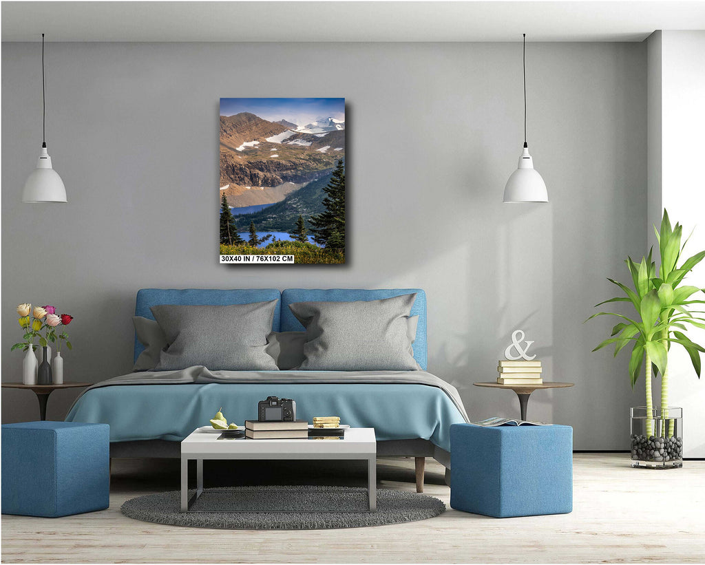 Glacier National Park Print: Montana Mountain Lake Scenic Wall Art