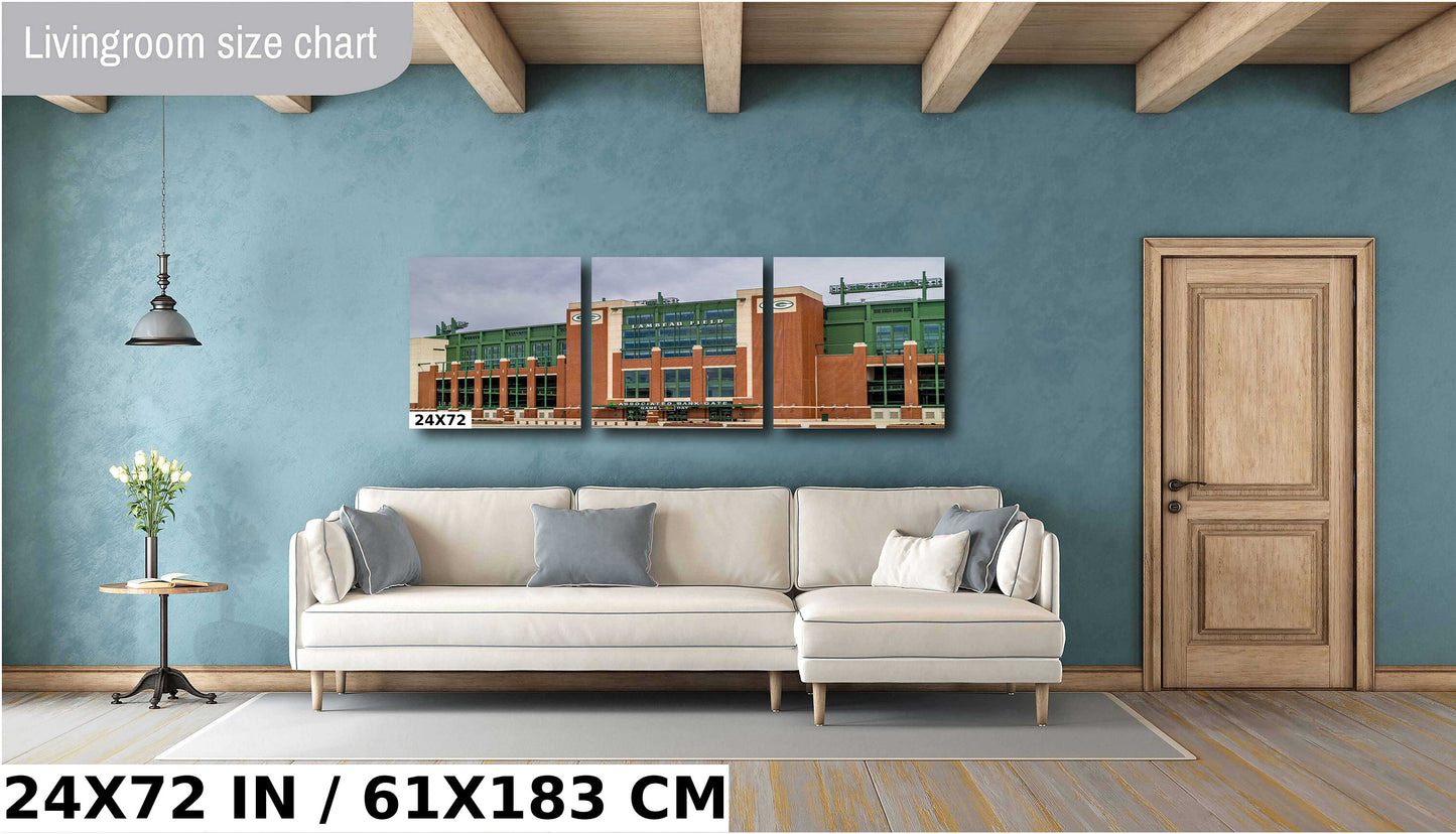 Lambeau Field Wall Art – Green Bay Packers Stadium Entrance Decor Canvas Print